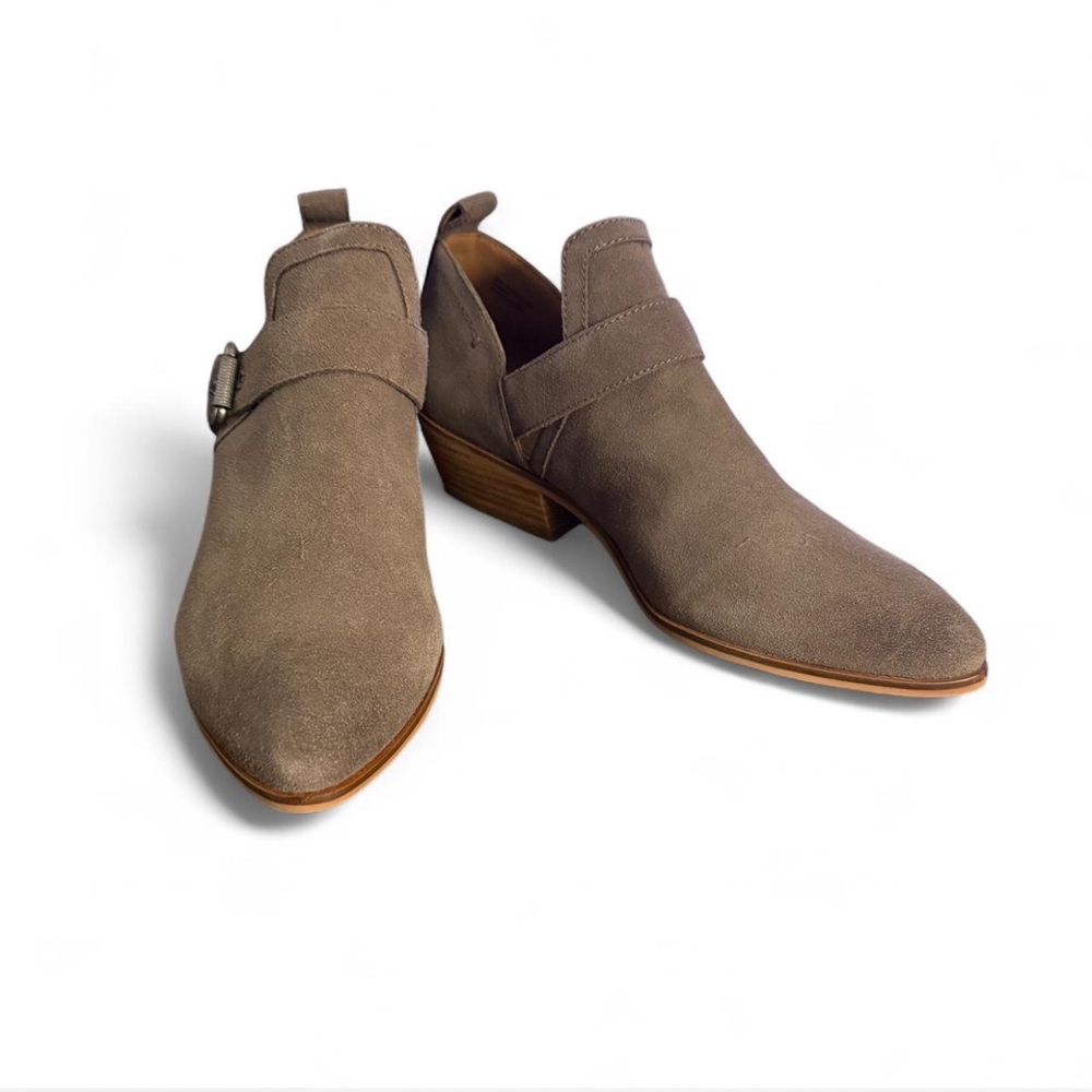 Frye Taupe Suede Ankle Booties Size 10 Worn Once